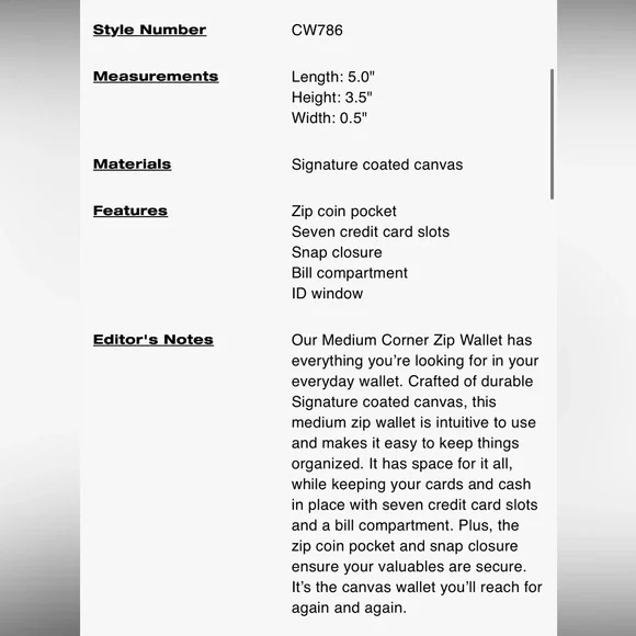 Coach Signature Brown Medium Corner Zip Wallet - Picture 3 of 11